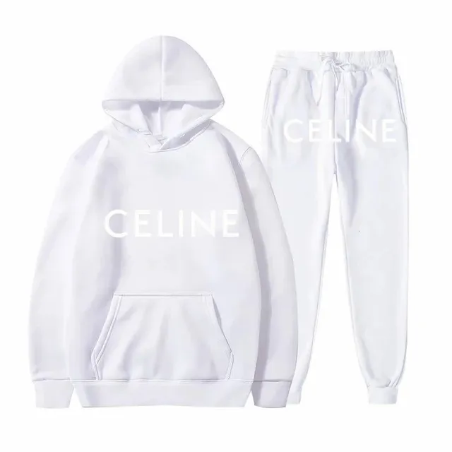 Celine Hoodie and Joggers Set Logo Print