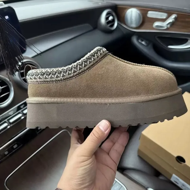 UGG Platform Slipper Suede with Braided Trim