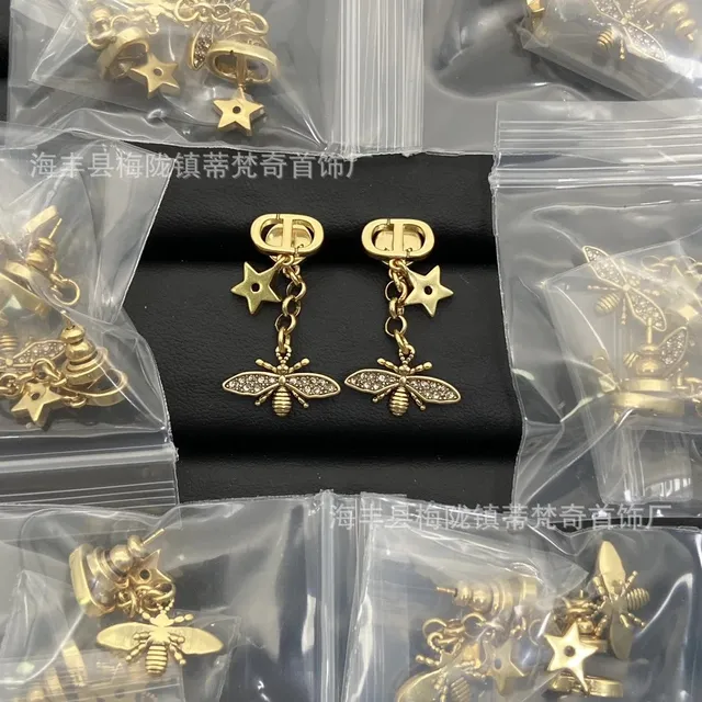 Dior Bee Earrings Crystal-Embellished
