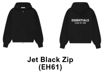 Fear of God Essentials Zip Hoodie Jet Black