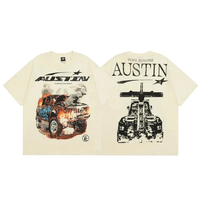 Post Malone Austin Album Tee Burned Truck Graphic