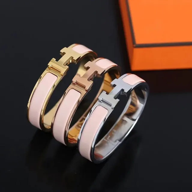 Hermès Constance Bracelet Pink Enamel H-Clasp