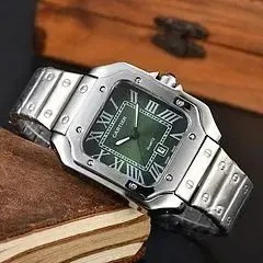 Santos de Cartier Steel Green Dial