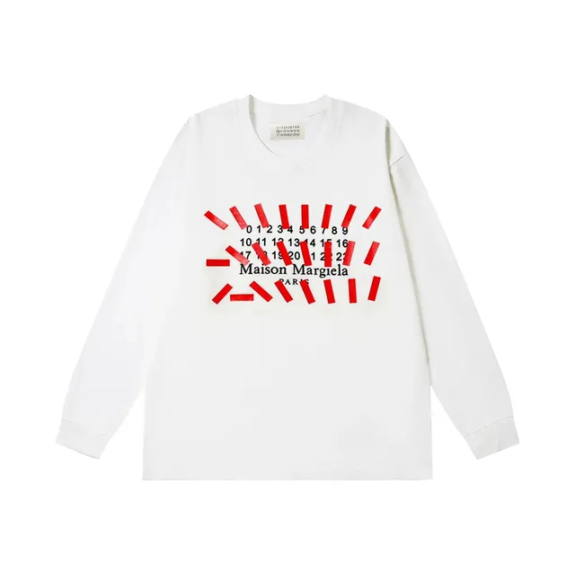Maison Margiela Long-Sleeve Tee Number Print