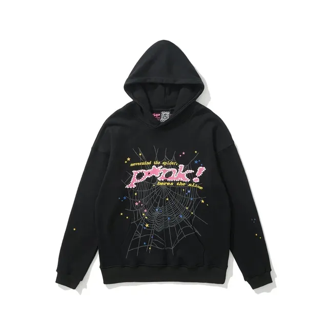 Sp5der Hoodie Spider Web Pink Logo