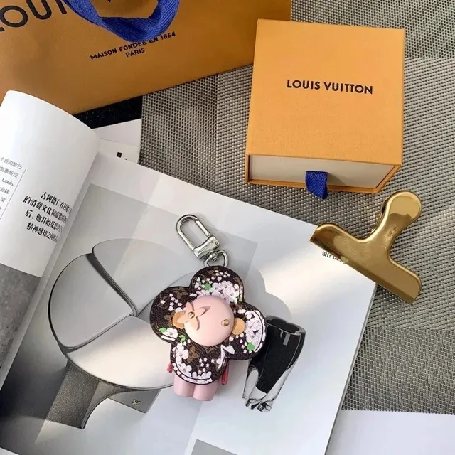 Louis Vuitton Cherry Blossom Monogram Keychain Floral Embellished