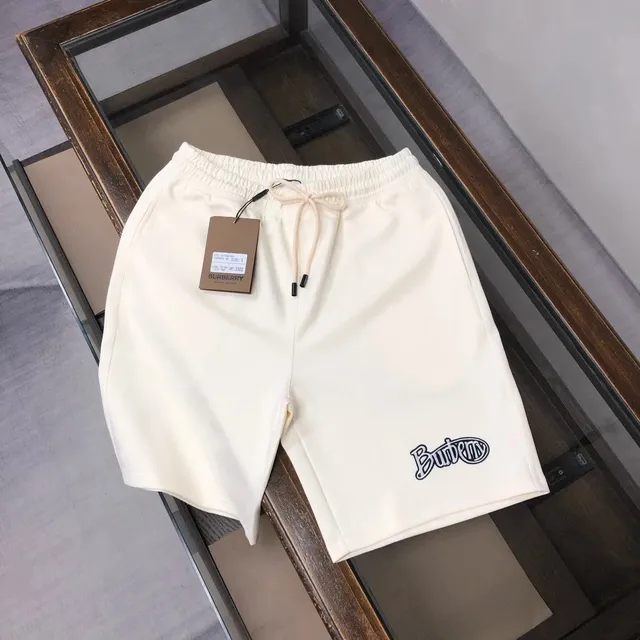 Burberry Logo-Embroidered Shorts Cream