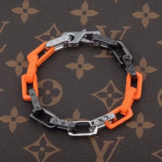 Louis Vuitton Chain Bracelet Orange and Black