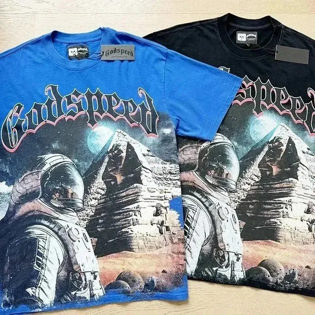 Godspeed Graphic Tee Astronaut Pyramid Print