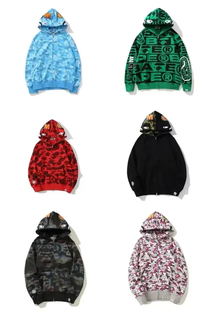 BAPE Shark Full Zip Hoodie Camouflage Print