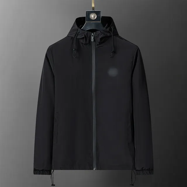 Versace Hooded Windbreaker Solid Black