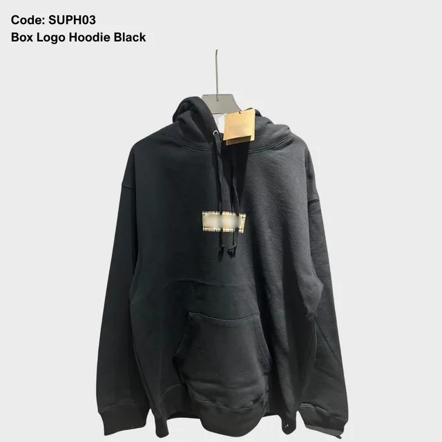 Burberry Box Logo Hoodie Black