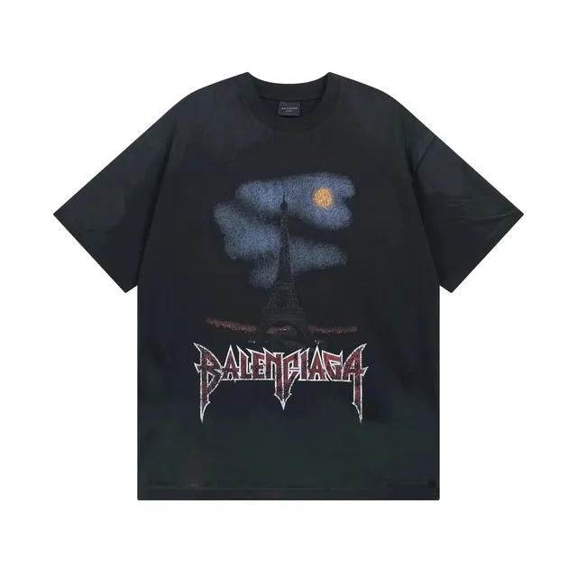 Balenciaga Graphic T-Shirt Eiffel Tower Print