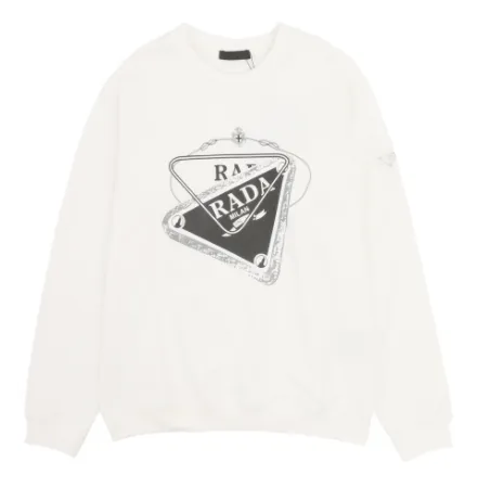 Prada Crewneck Sweatshirt Triangle Logo Print