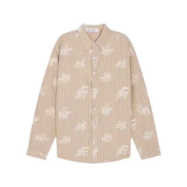 Printed Button-Up Shirt Dior Oblique Stripe