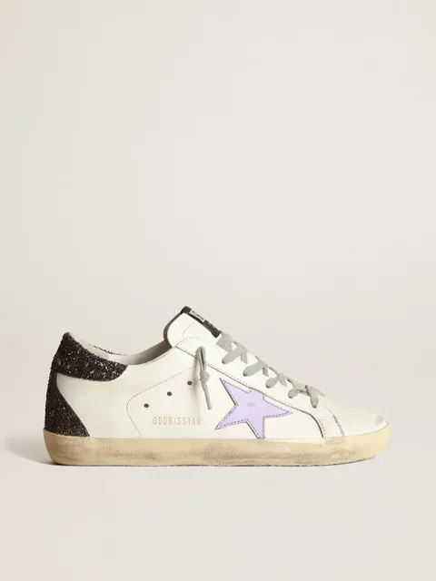 Golden Goose Superstar Glitter Heel Purple Star