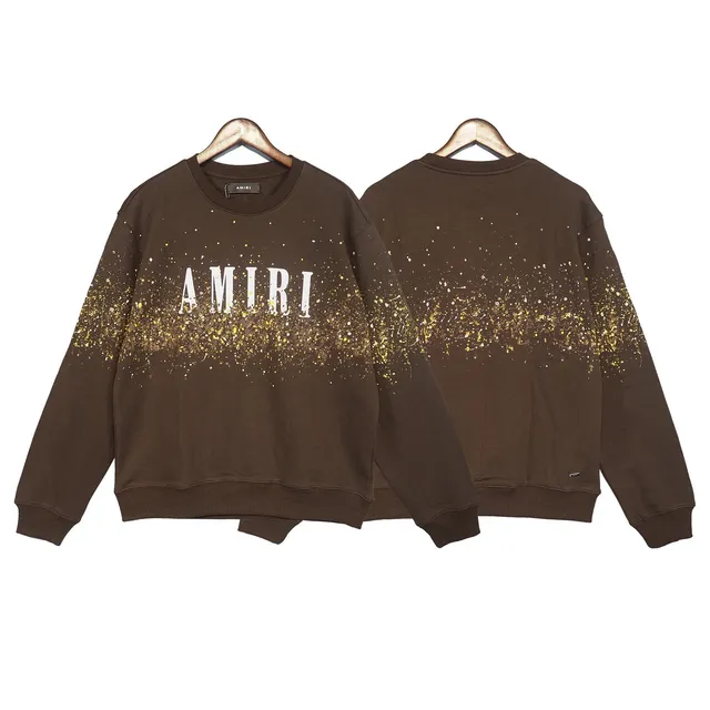 Amiri Crewneck Sweatshirt Gold Splatter