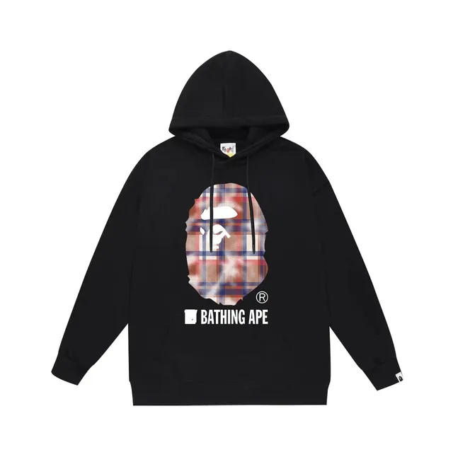 BAPE Shark Hoodie Plaid Ape Head