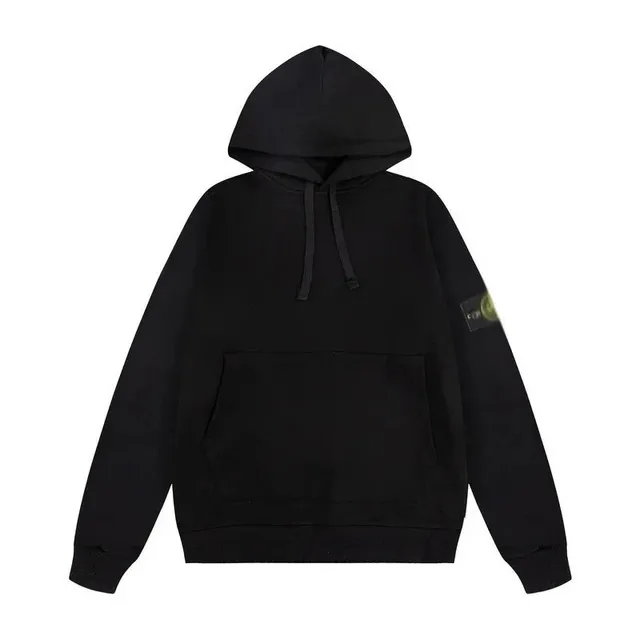 Stone Island Hooded Sweatshirt Black with Badge