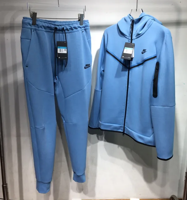 Nike Tech Fleece Hoodie and Joggers Light Blue