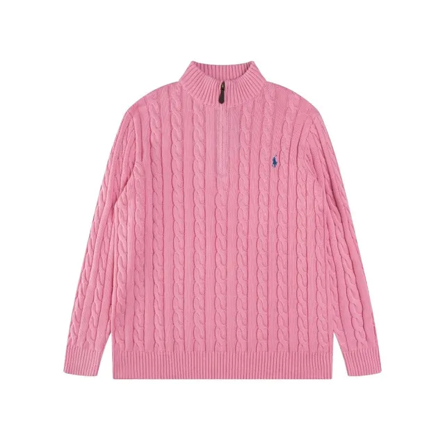Polo Ralph Lauren Cable Knit Quarter-Zip Sweater Pink