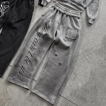 Amiri Embroidered Sweatpants Distressed Script
