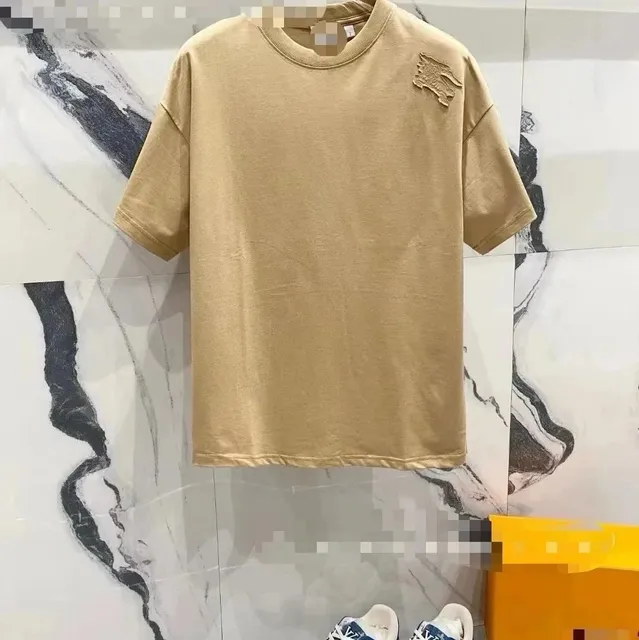 Burberry Logo Patch T-Shirt Beige with Embroidered Logo
