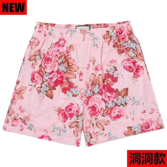 Gucci Floral Mesh Shorts Rose Print