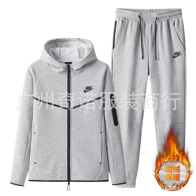Nike Tech Fleece Hoodie and Joggers Set Heather Grey