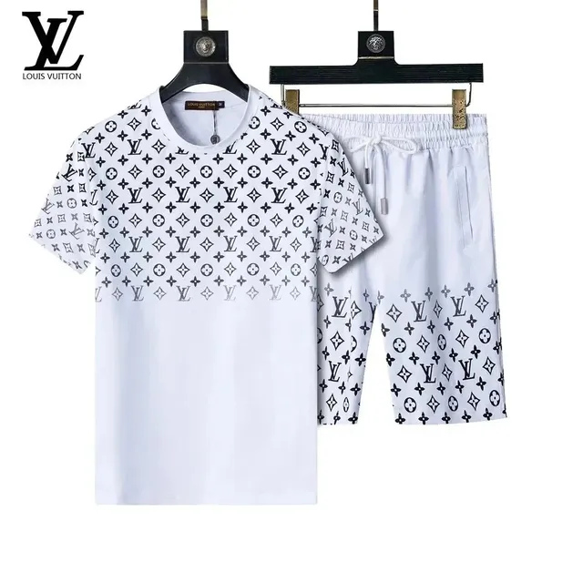 Louis Vuitton Monogram Print Set White with Black Monogram