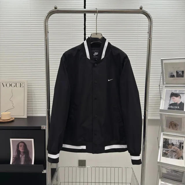 Nike Varsity Jacket Black with White Trim