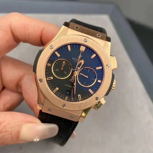 Hublot Chronograph Blue Dial Rose Gold