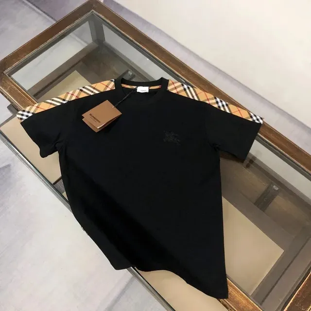 Burberry Equestrian Knight Tee Check Sleeve