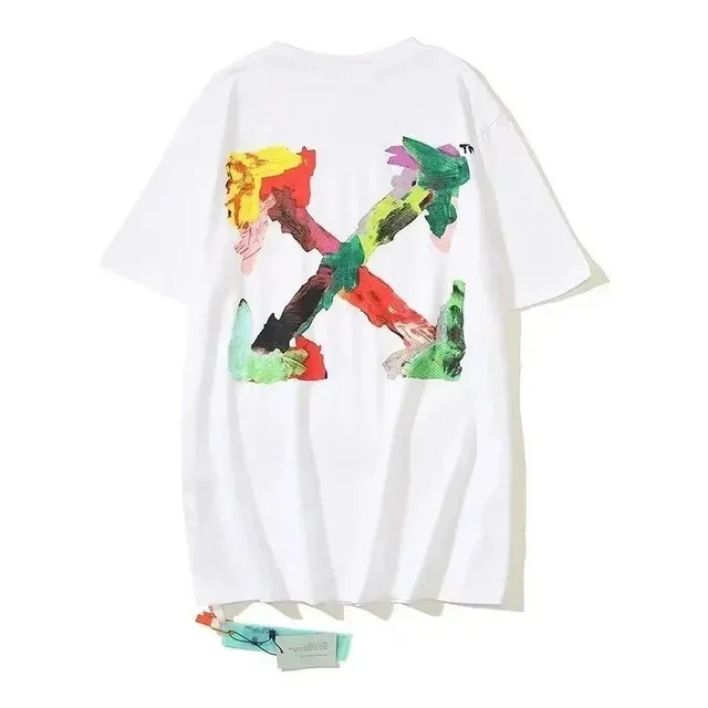 Off-White Painted Arrow Tee Multicolor Paint Stroke