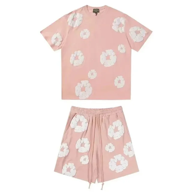 Balenciaga Scrunched Flower Set Pink with White Floral Appliqué