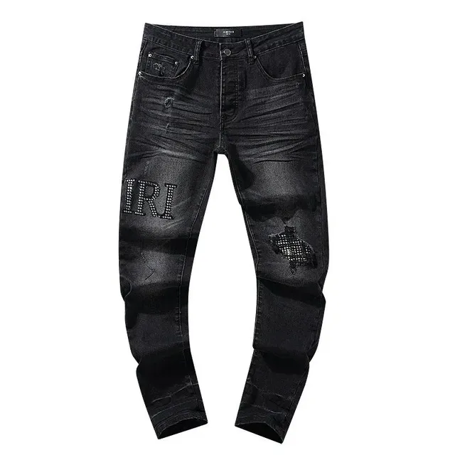 Amiri Distressed Jeans Crystal-Embellished IRI