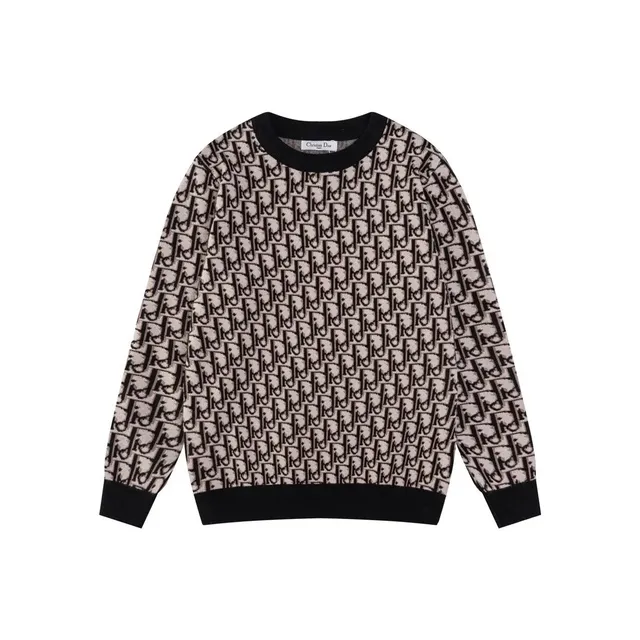 Dior Obligato Knit Sweater Oblique Logo Print