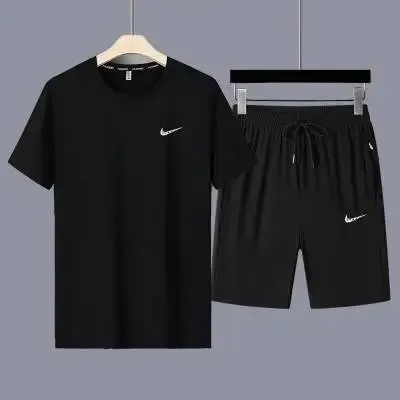 Nike T-Shirt and Shorts Set Solid Black