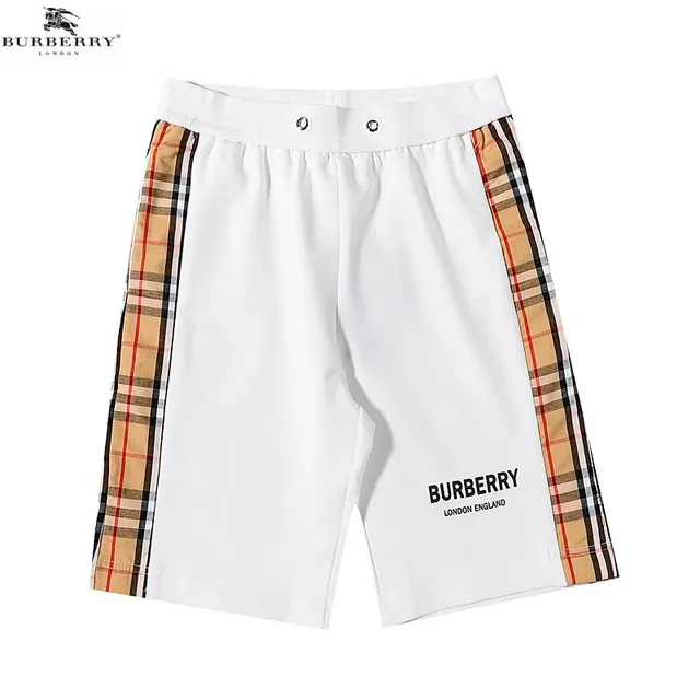 Burberry Side-Stripe Shorts Check Tape