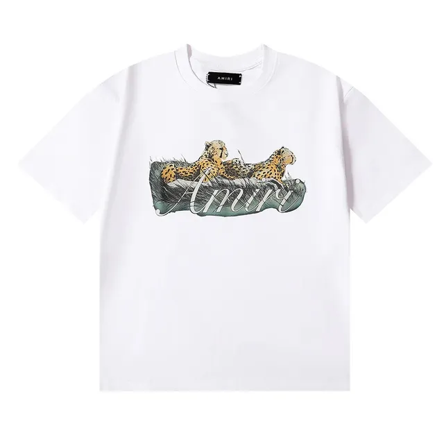 Graphic Tee Cheetah Print Amiri Logo