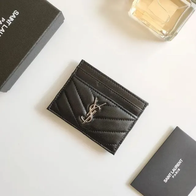 Saint Laurent Card Holder Quilted Leather