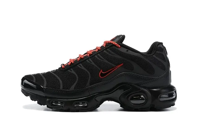 Nike Air Max Plus Triple Black with Red Swoosh
