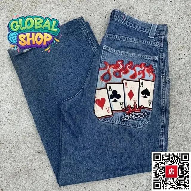 Custom Denim Jeans Ace of Spades Pocket Patch
