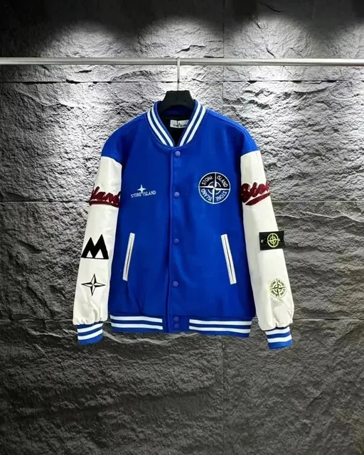 Stone Island Varsity Jacket Logo-Embroidered