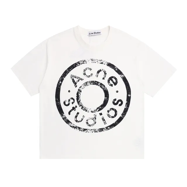 Acne Studios Logo T-Shirt Distressed Circle Print