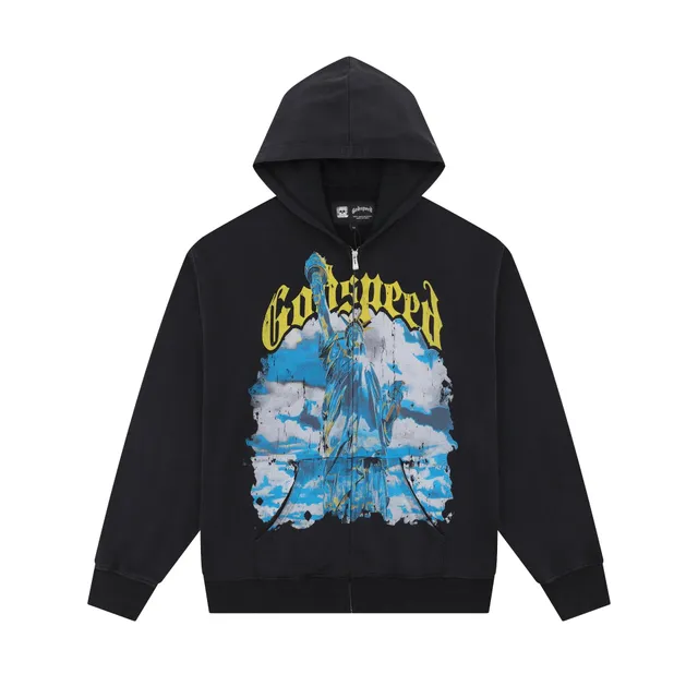 Godspeed Zip-Up Hoodie Statue of Liberty Print