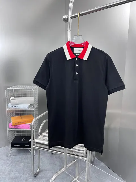 Gucci Polo Shirt Tri-Color Collar