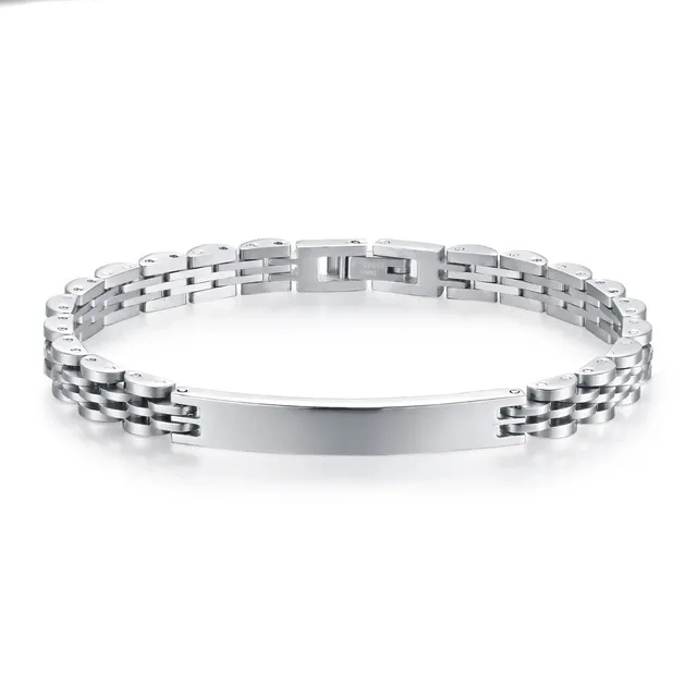 Five beads steel color-width 6mm [21CM]]