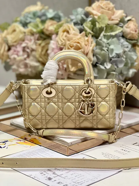 Lady Dior Iridescent Gold