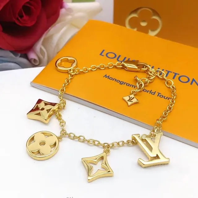 Louis Vuitton Monogram World Tour Charm Bracelet Gold-tone
